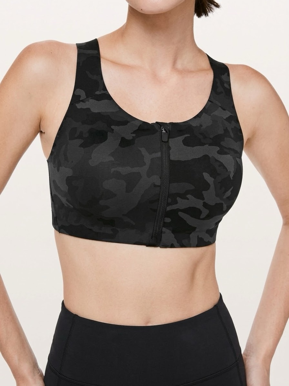 Lululemon Enlite Bra Zip Front Sport Bra 36DD High Support Gym Workout Sporty